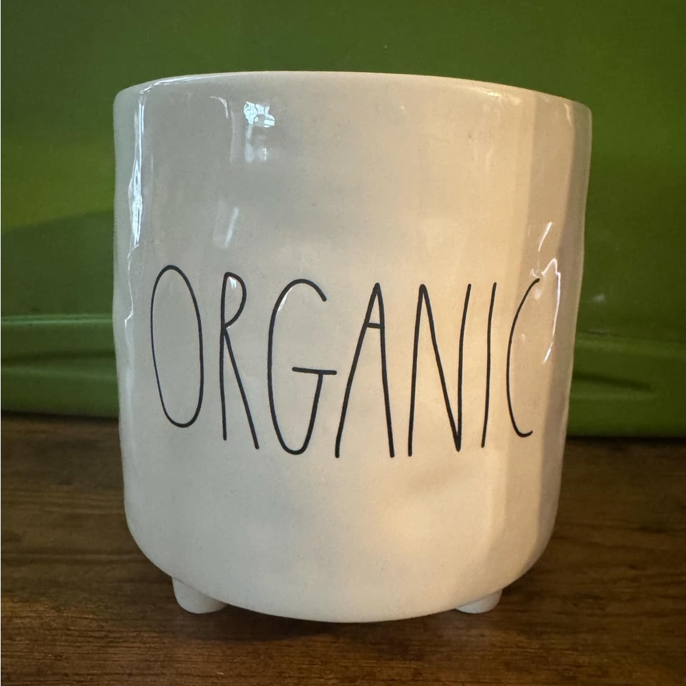 RAE DUNN ARTISIAN COLLECTION - large Flower Pot "ORGANIC" - 8" tall - EUC